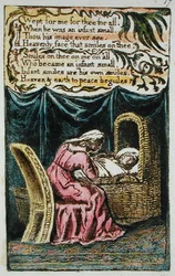 Weinte für mich... Illustration aus Lieder der Unschuld und Erfahrung (Bentley Kopie L) pl.17 (Bentley 17) 1789-94
